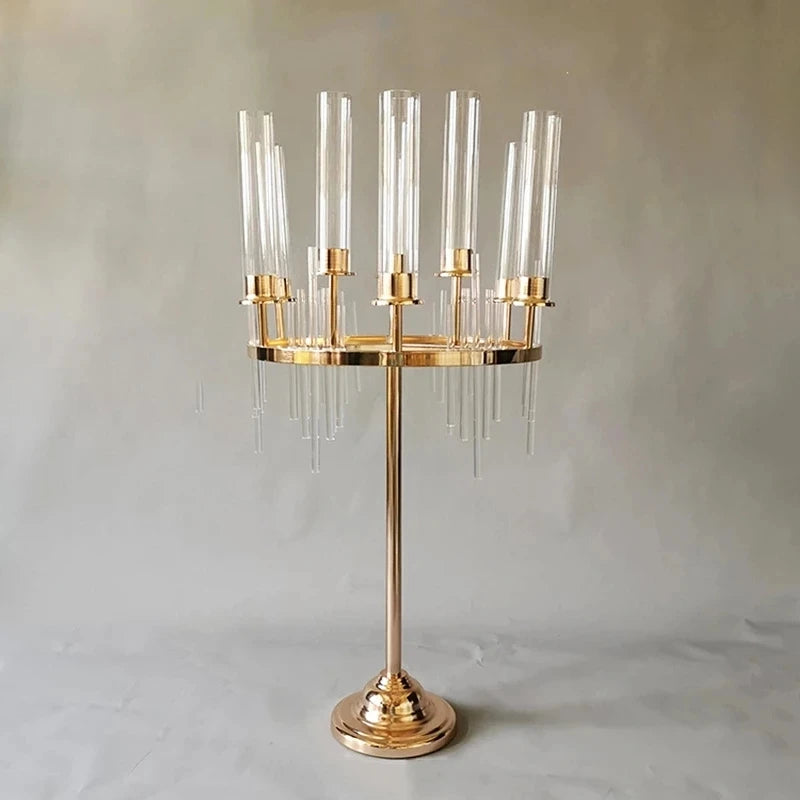 9-Head Metal Candlestick for Party & Wedding Decorations