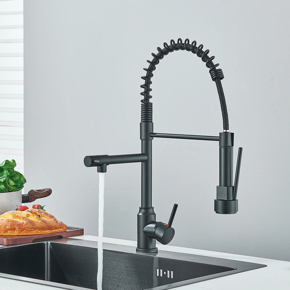 360° Rotating Chrome Kitchen Mixer Tap with 2 Spray Modes