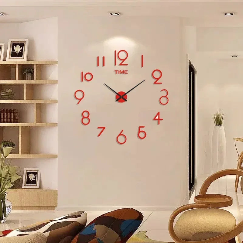 Creative Frameless DIY Wall Clock – Silent Clock for Living Room/Office