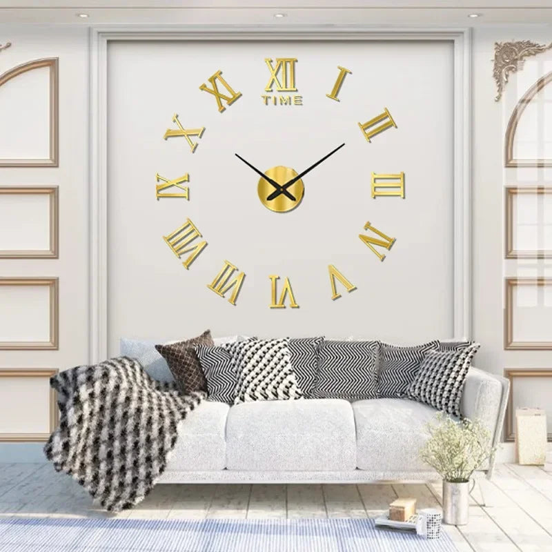 Creative Frameless DIY Wall Clock – Silent Clock for Living Room/Office