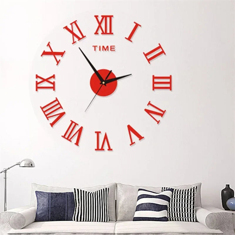 Creative Frameless DIY Wall Clock – Silent Clock for Living Room/Office