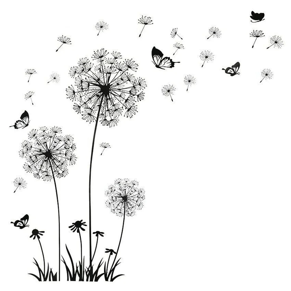 Black Dandelion Wall Stickers – Bedroom & Sitting Room Decor