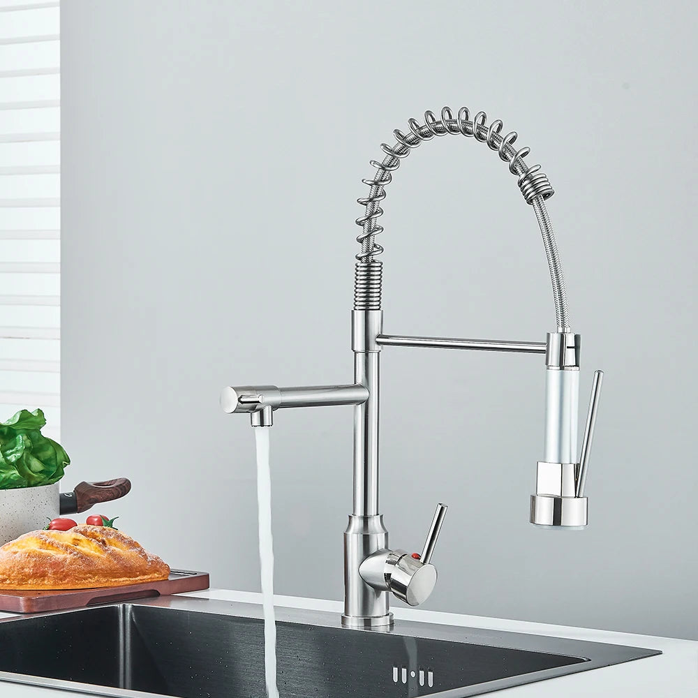 360° Rotating Chrome Kitchen Mixer Tap with 2 Spray Modes