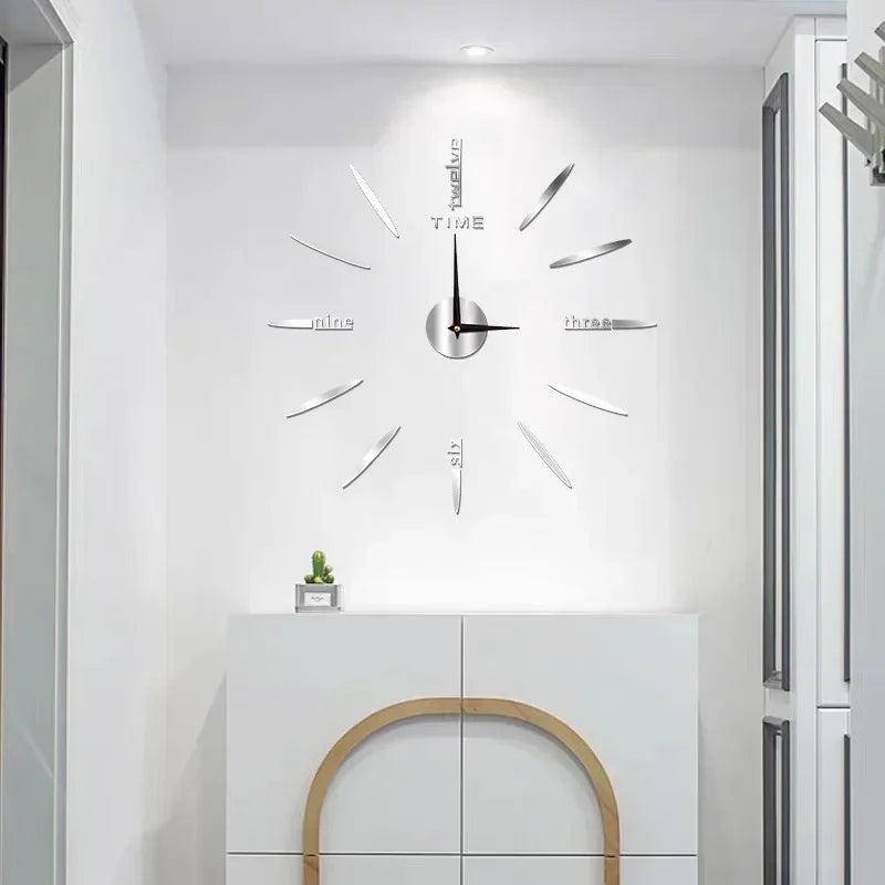 Creative Frameless DIY Wall Clock – Silent Clock for Living Room/Office