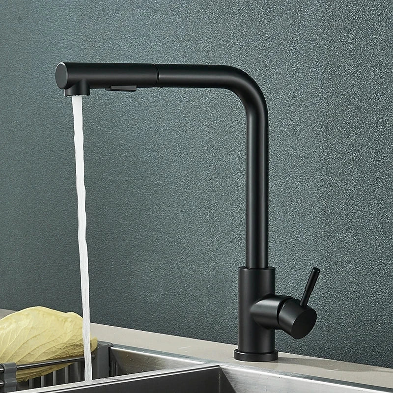 Black 360° Rotating Kitchen Faucet with Mixer Tap