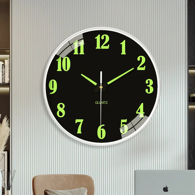 8-Inch Luminous Wall Clock – Silent, Hole-Free Quartz Clock