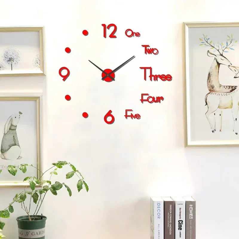 Creative Frameless DIY Wall Clock – Silent Clock for Living Room/Office