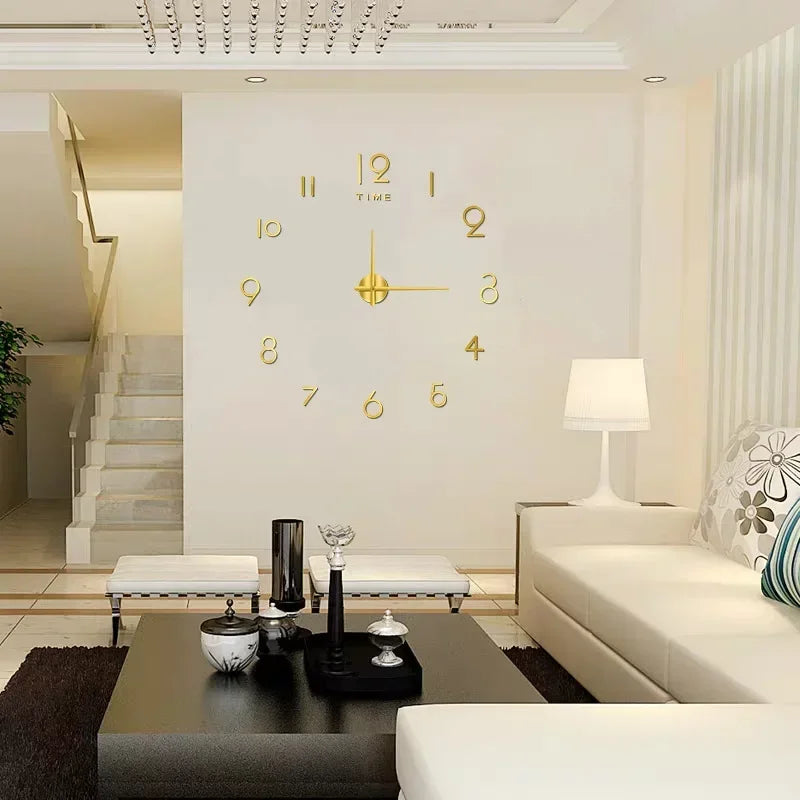 Creative Frameless DIY Wall Clock – Silent Clock for Living Room/Office