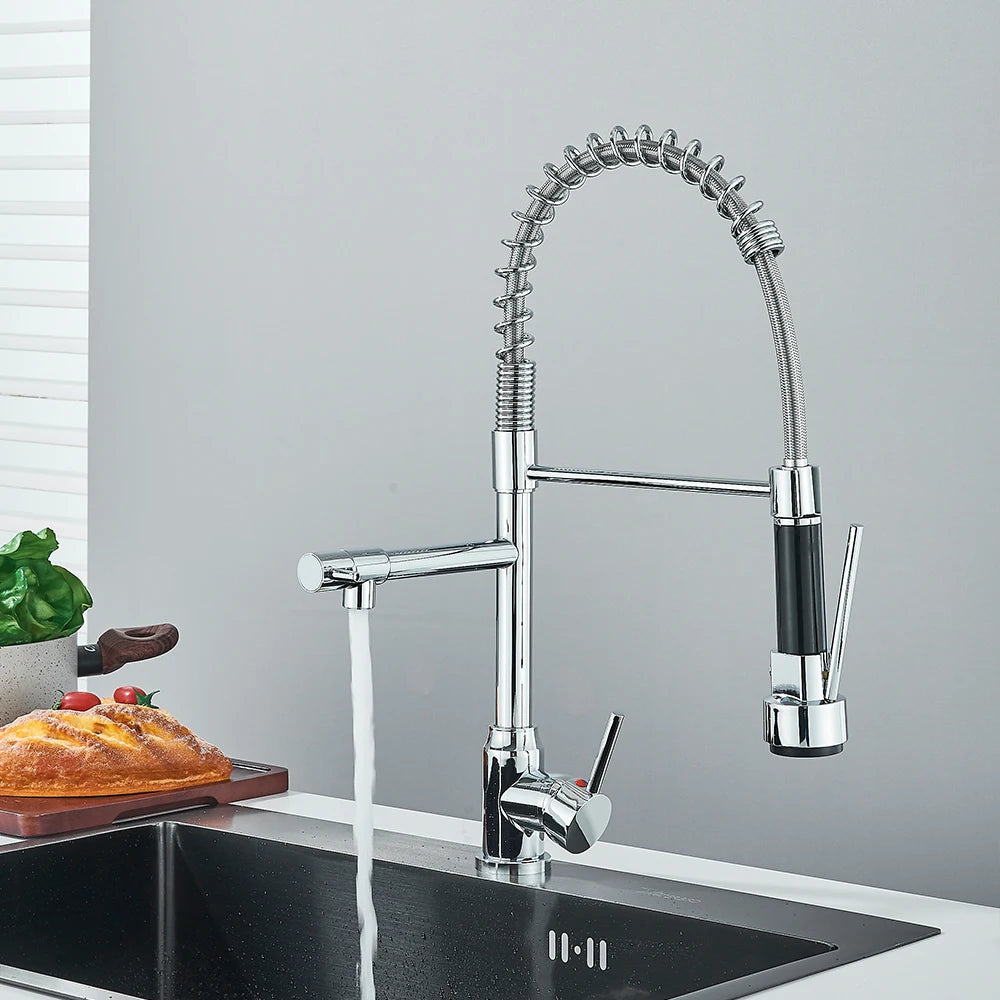 360° Rotating Chrome Kitchen Mixer Tap with 2 Spray Modes