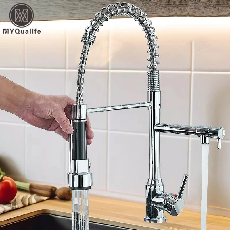 360° Rotating Chrome Kitchen Mixer Tap with 2 Spray Modes