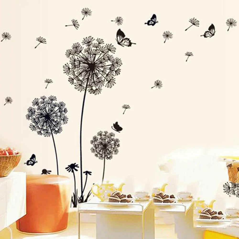 Black Dandelion Wall Stickers – Bedroom & Sitting Room Decor