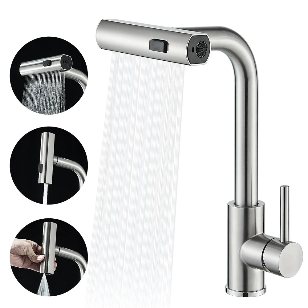 3-Way Sprayer Pull-Out Water Tap for Kitchen