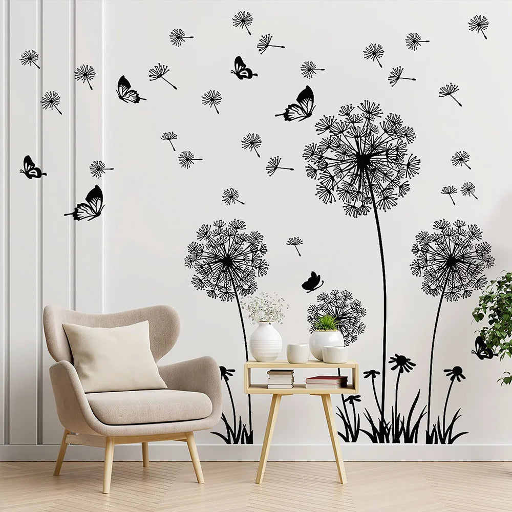 Black Dandelion Wall Stickers – Bedroom & Sitting Room Decor