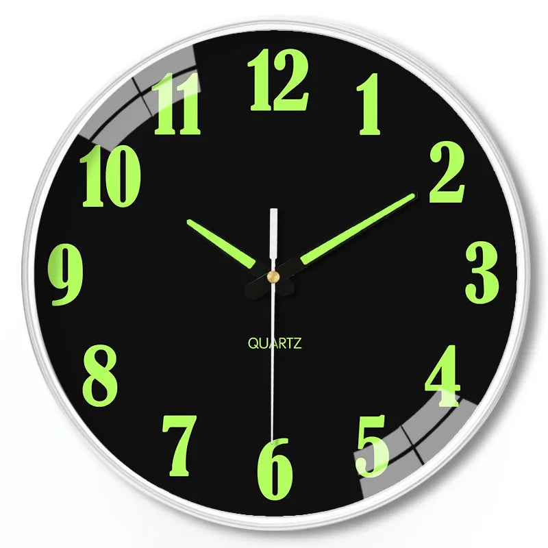 8-Inch Luminous Wall Clock – Silent, Hole-Free Quartz Clock