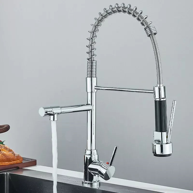 360° Rotating Chrome Kitchen Mixer Tap with 2 Spray Modes