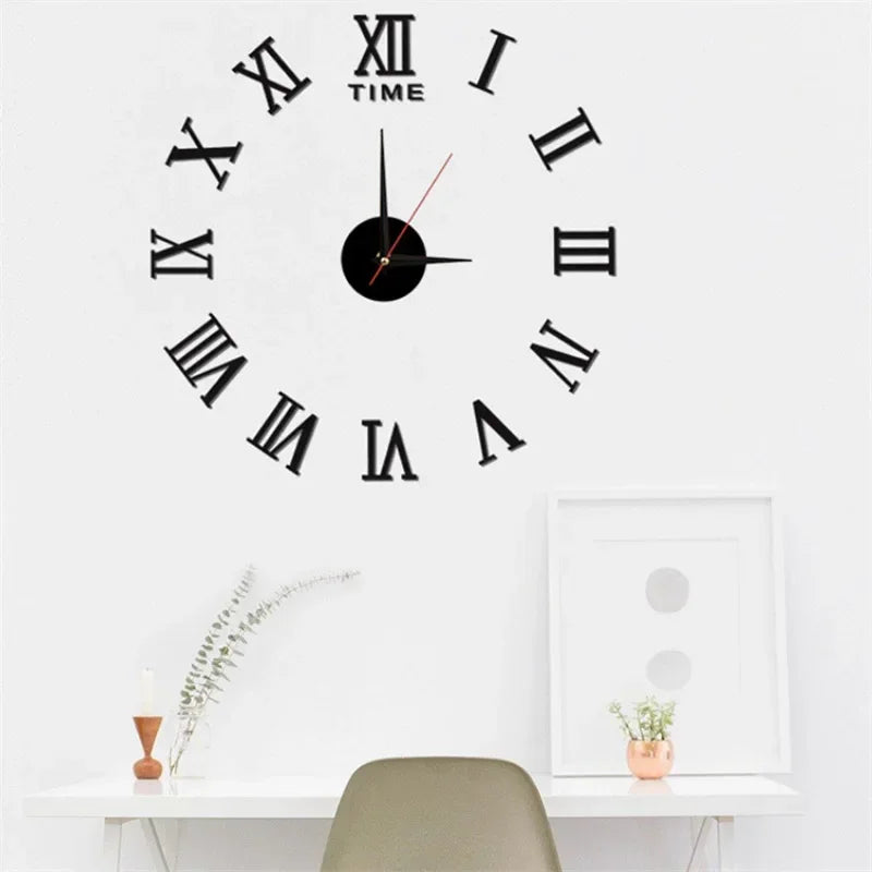 Creative Frameless DIY Wall Clock – Silent Clock for Living Room/Office