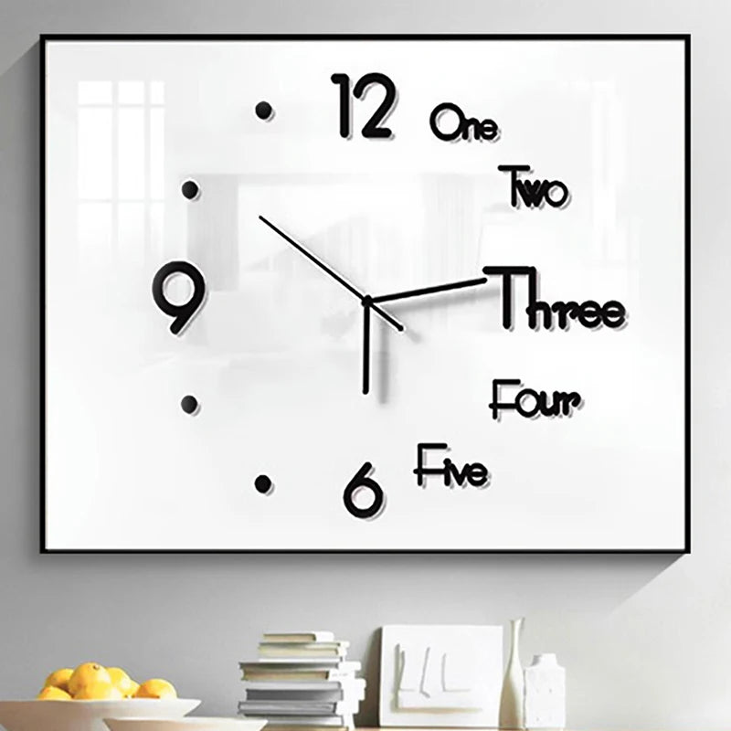 Large Digital Quartz Wall Clock – 3D Acrylic Mirror Sticker for Living Room