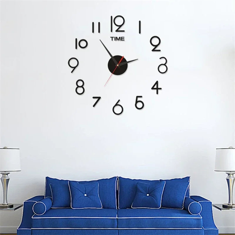 Creative Frameless DIY Wall Clock – Silent Clock for Living Room/Office