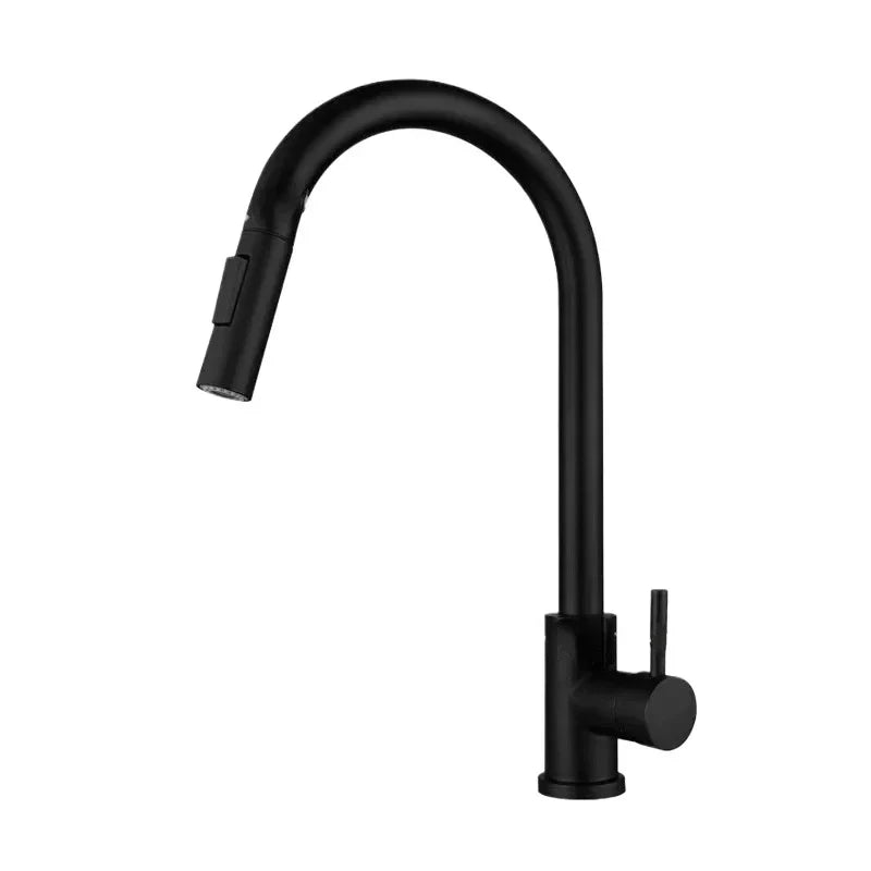 Brushed Nickel Kitchen Faucet Single Hole Pull Out Spout Kitchen Sink Mixer Tap Stream Sprayer Head Chrome/Black Mixer Tap