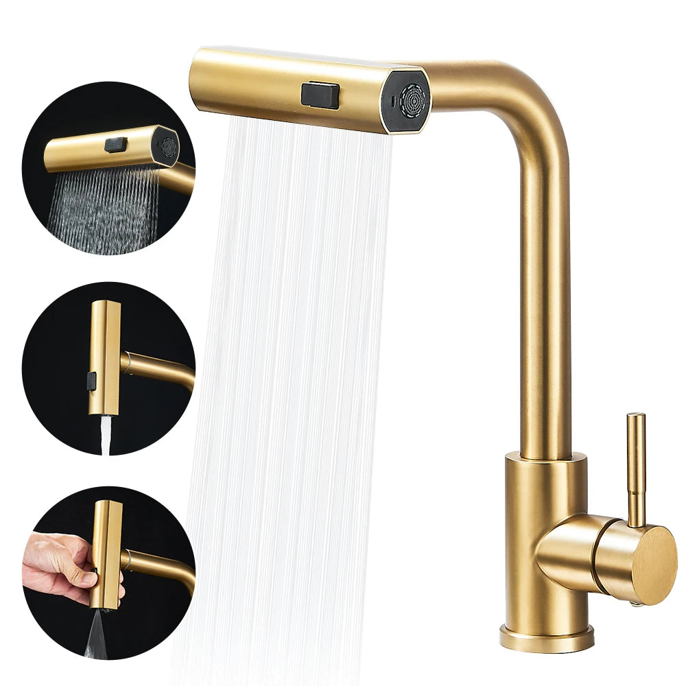 3-Way Sprayer Pull-Out Water Tap for Kitchen