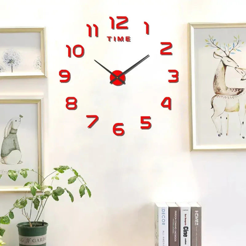 Creative Frameless DIY Wall Clock – Silent Clock for Living Room/Office