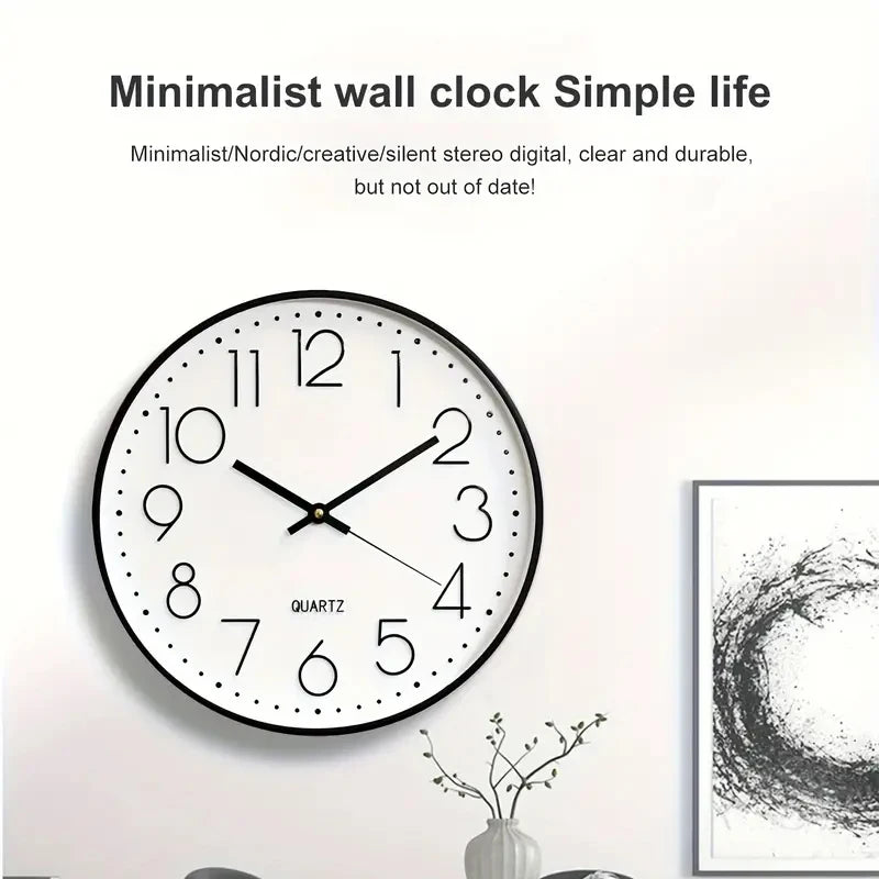 8-Inch Mute Digital Wall Clock – Simple Quartz Clock for Home