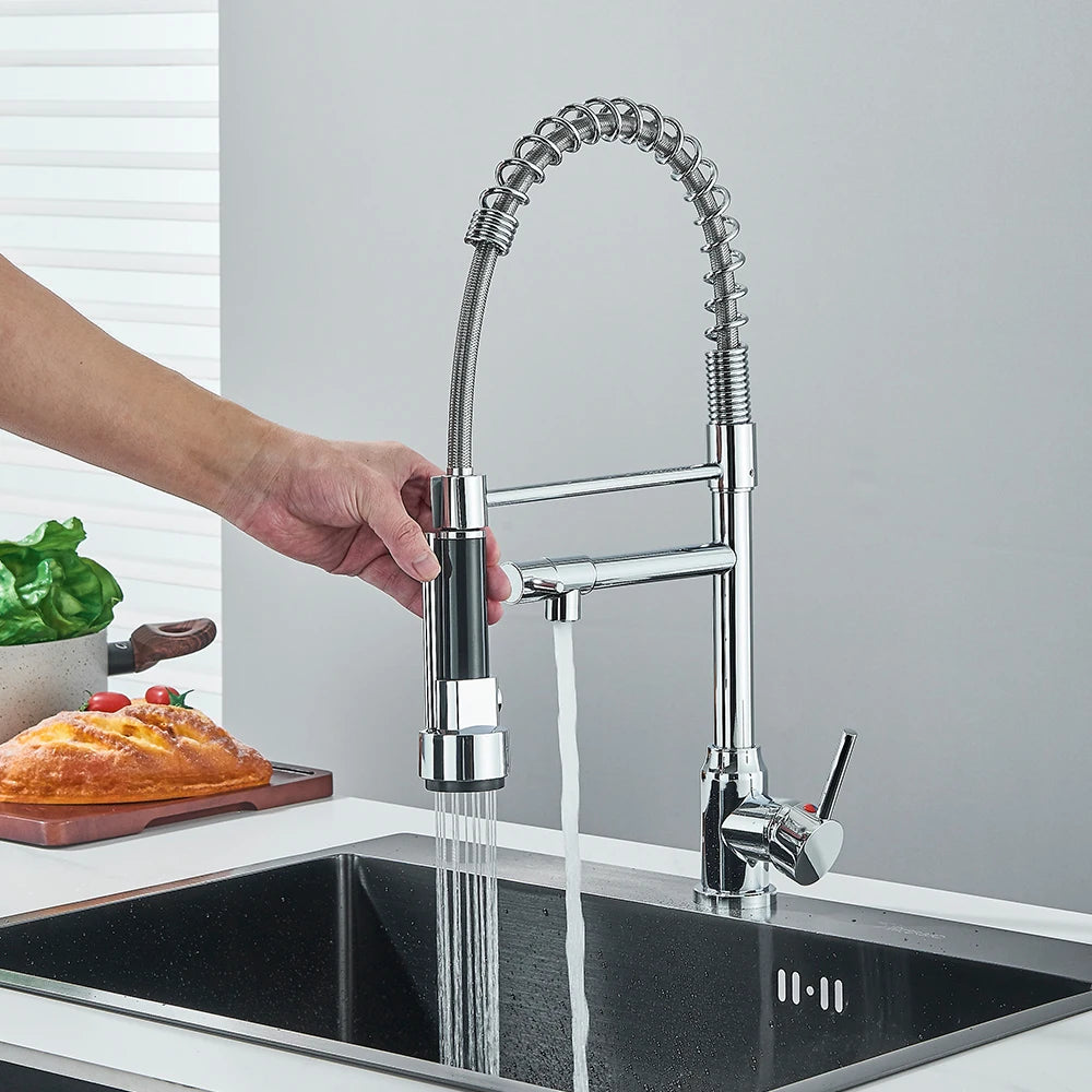 360° Rotating Chrome Kitchen Mixer Tap with 2 Spray Modes