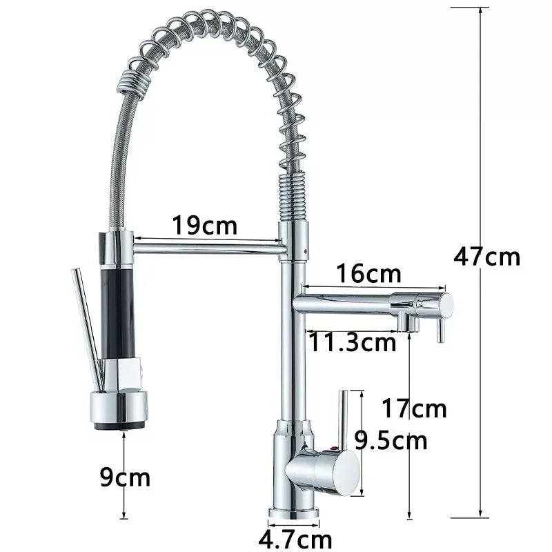 360° Rotating Chrome Kitchen Mixer Tap with 2 Spray Modes