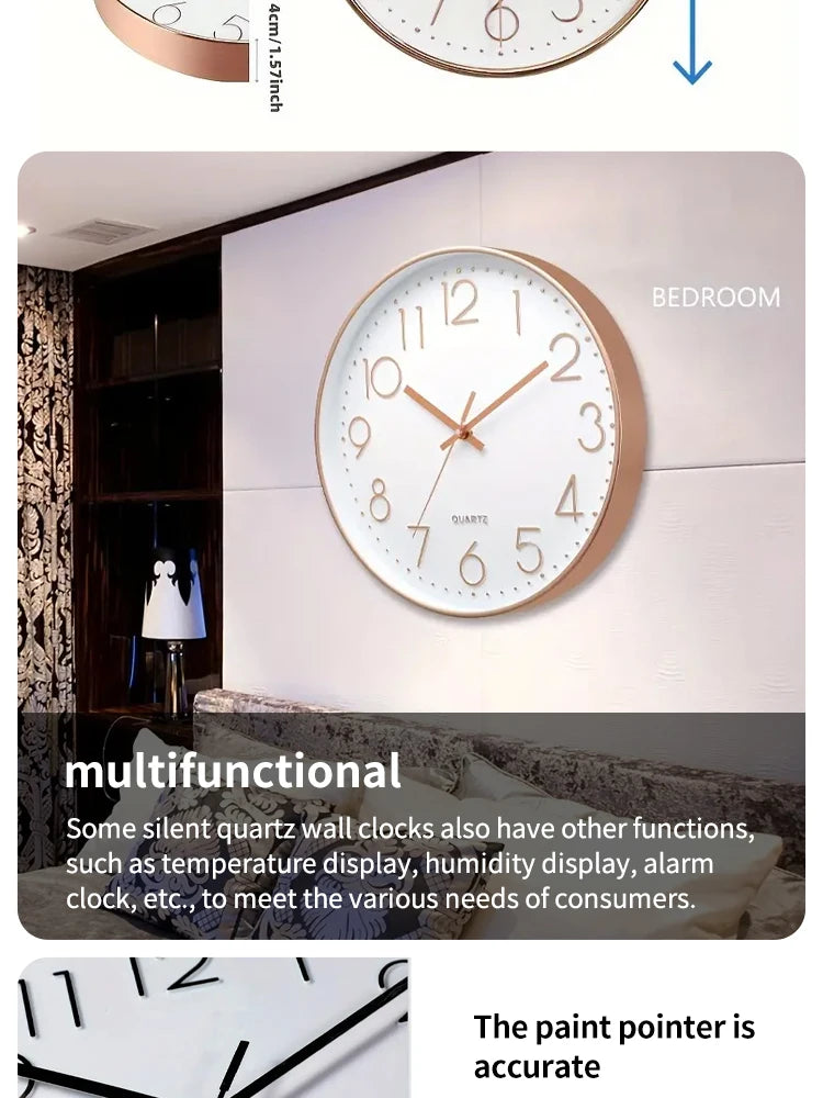 8-Inch Mute Digital Wall Clock – Simple Quartz Clock for Home