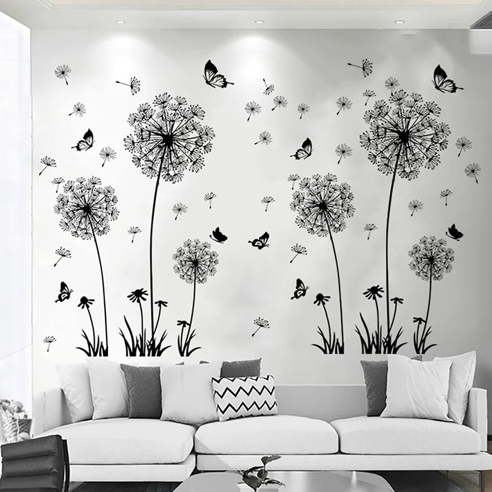 Black Dandelion Wall Stickers – Bedroom & Sitting Room Decor