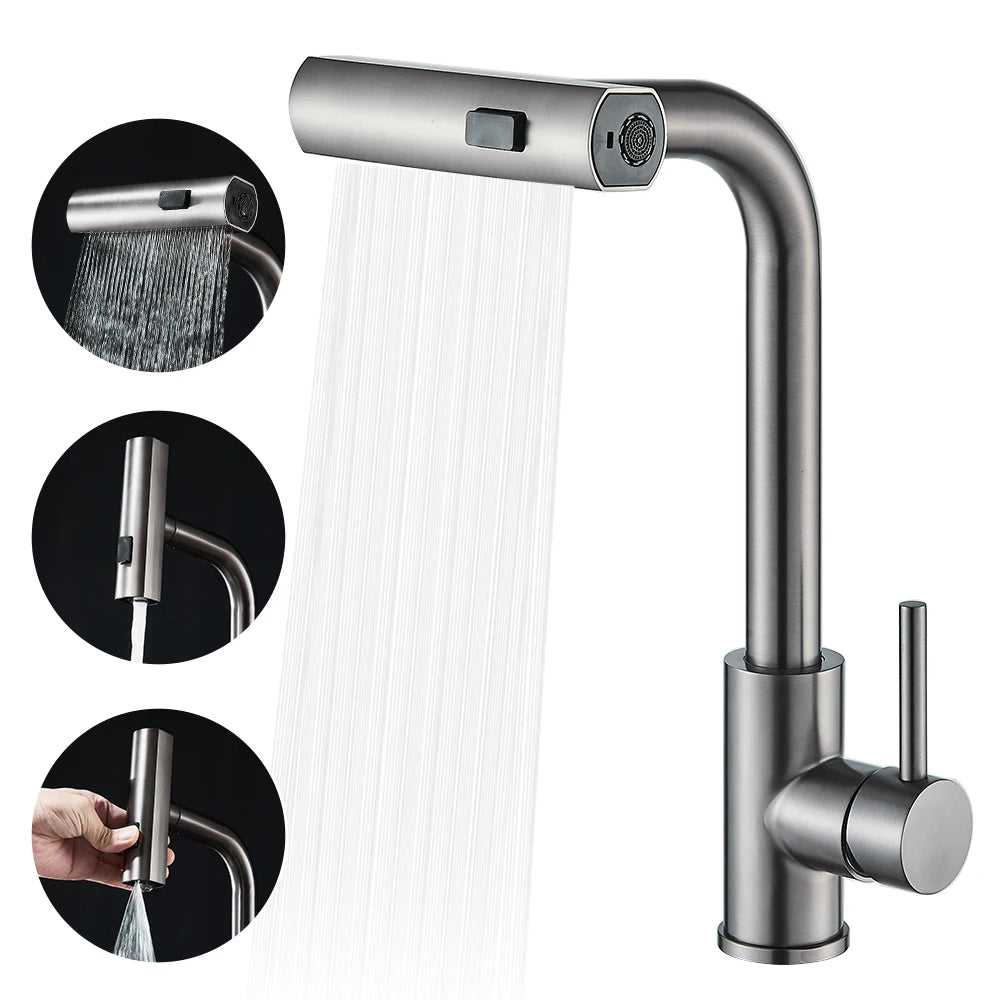 3-Way Sprayer Pull-Out Water Tap for Kitchen