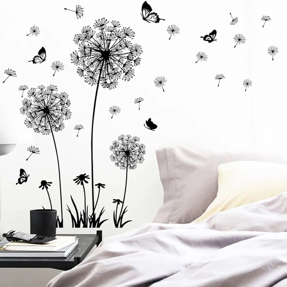 Black Dandelion Wall Stickers – Bedroom & Sitting Room Decor