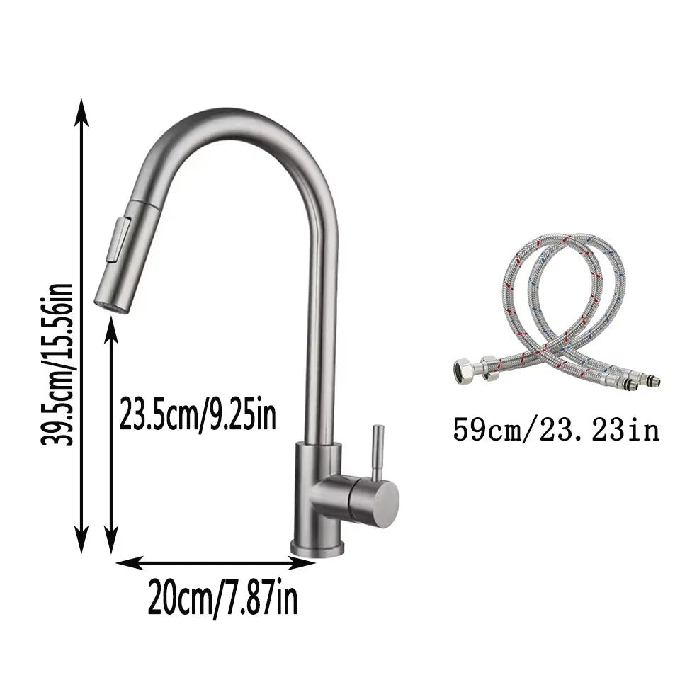 G1/2 Black Kitchen Sink Faucet with Pull-Out Spout