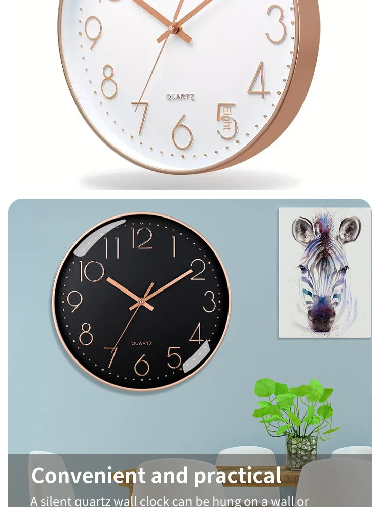 8-Inch Mute Digital Wall Clock – Simple Quartz Clock for Home