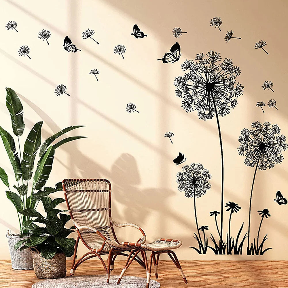 Black Dandelion Wall Stickers – Bedroom & Sitting Room Decor