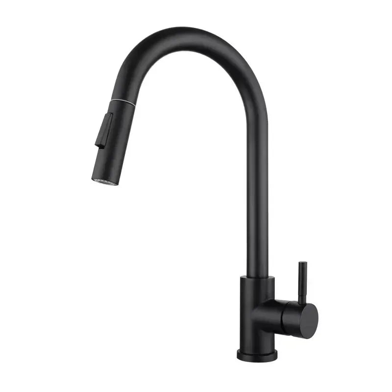 Brushed Nickel Kitchen Faucet Single Hole Pull Out Spout Kitchen Sink Mixer Tap Stream Sprayer Head Chrome/Black Mixer Tap