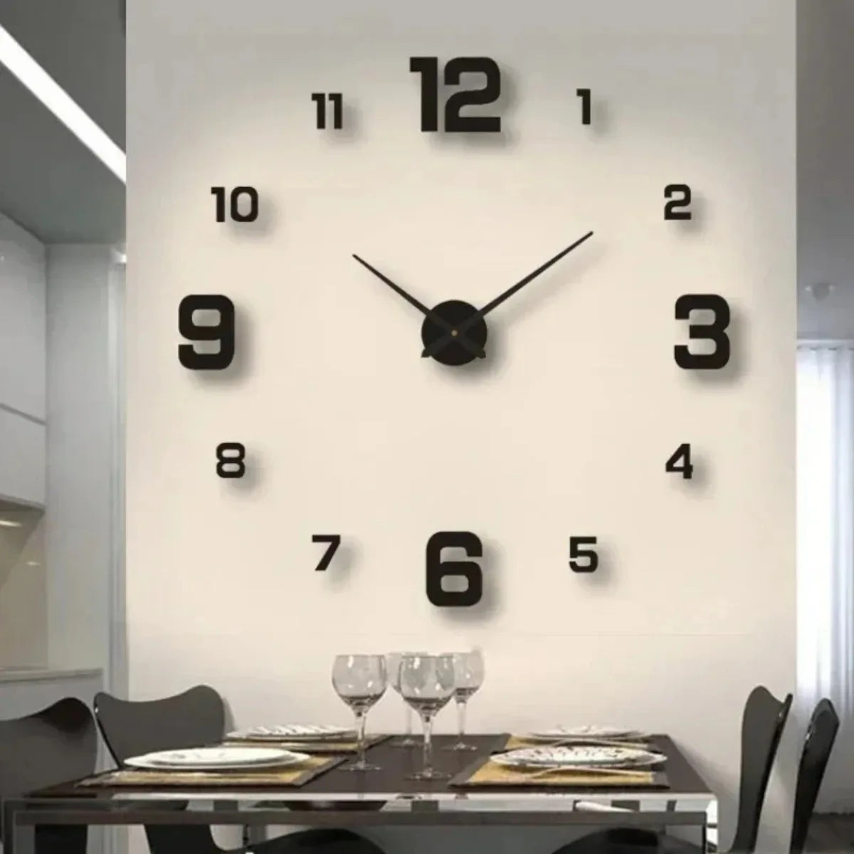 Creative Frameless DIY Wall Clock – Silent Clock for Living Room/Office