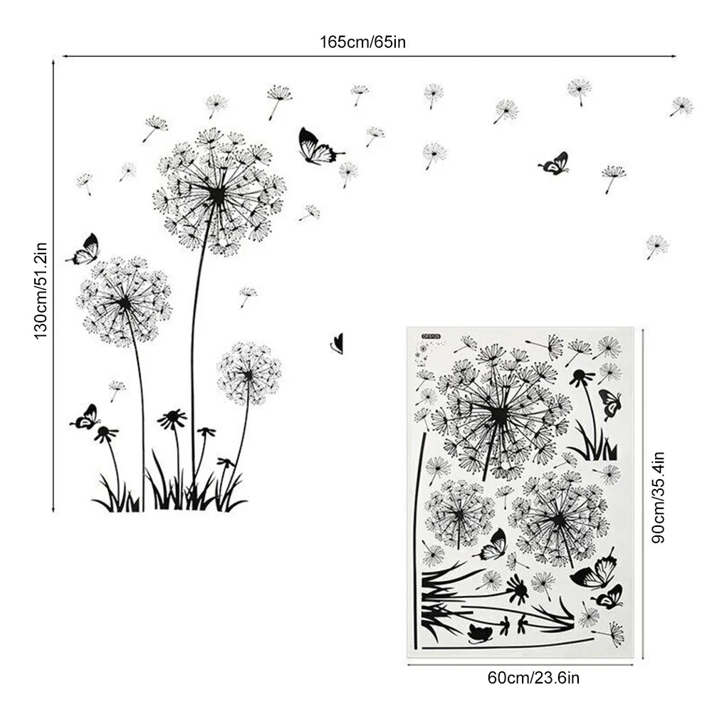 Black Dandelion Wall Stickers – Bedroom & Sitting Room Decor