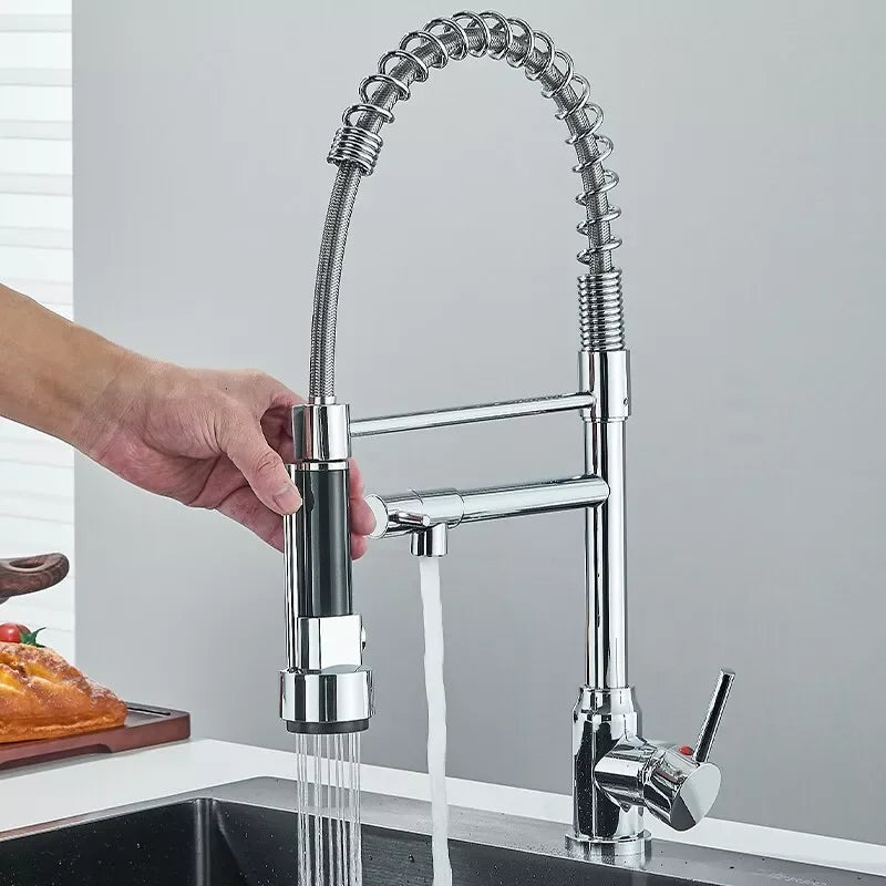 360° Rotating Chrome Kitchen Mixer Tap with 2 Spray Modes