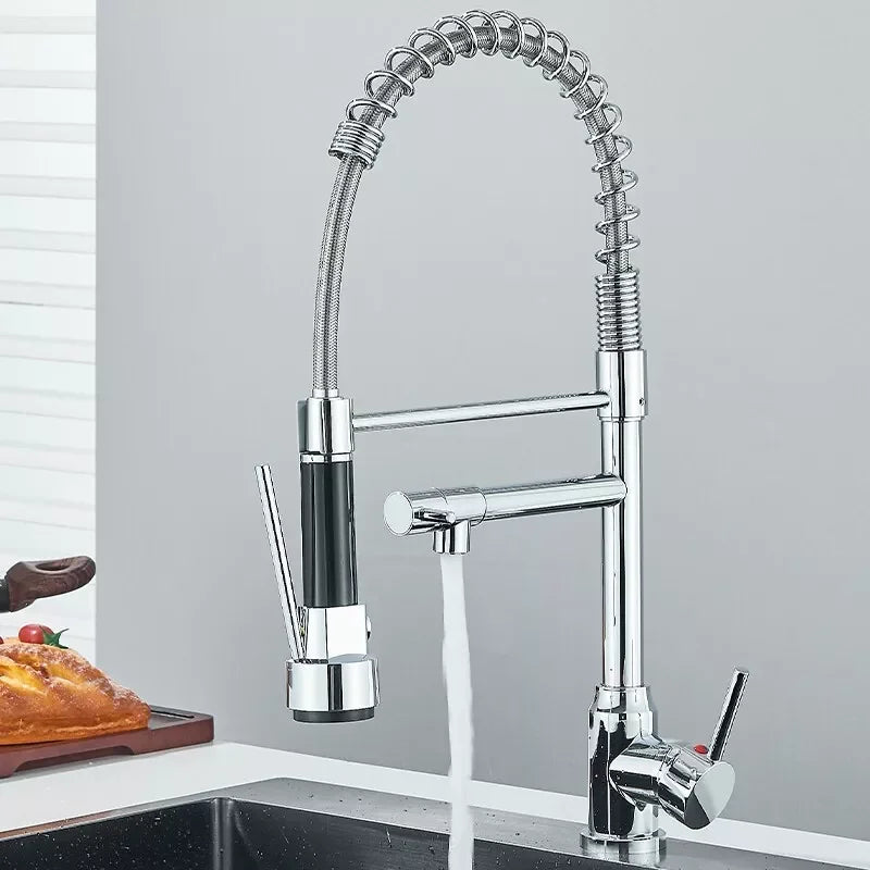 360° Rotating Chrome Kitchen Mixer Tap with 2 Spray Modes