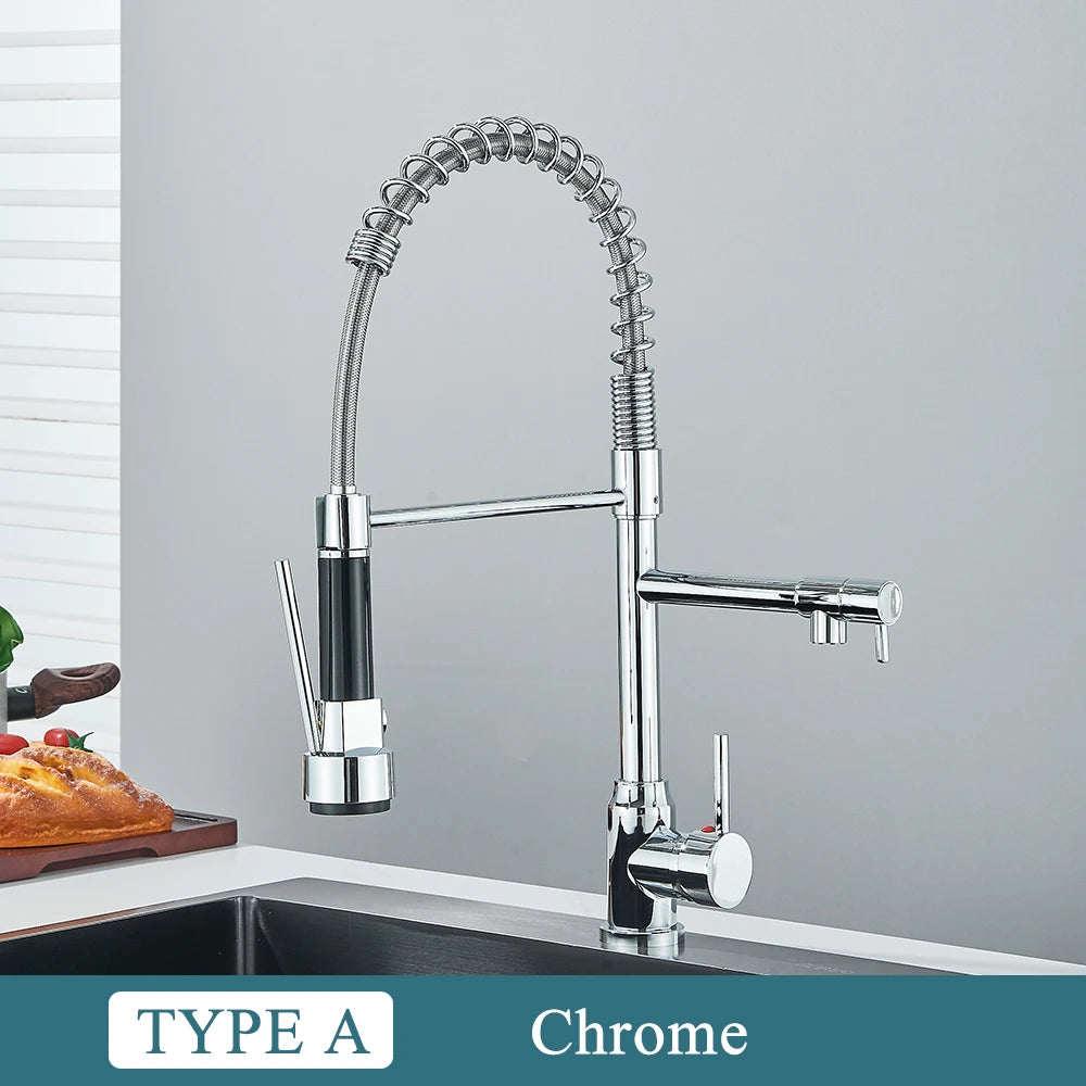 360° Rotating Chrome Kitchen Mixer Tap with 2 Spray Modes