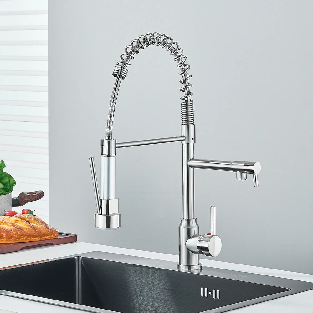 360° Rotating Chrome Kitchen Mixer Tap with 2 Spray Modes