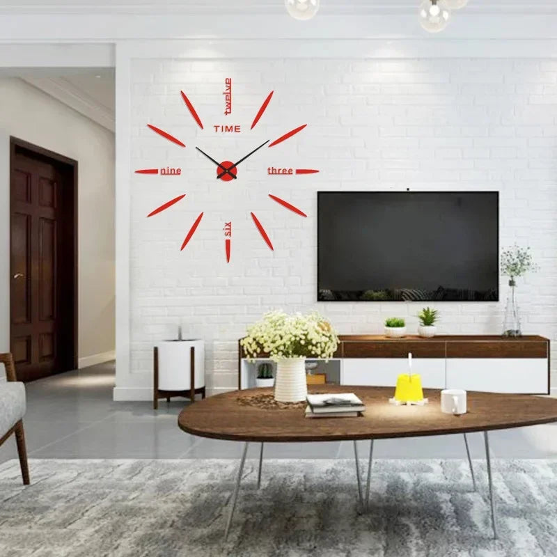 Creative Frameless DIY Wall Clock – Silent Clock for Living Room/Office