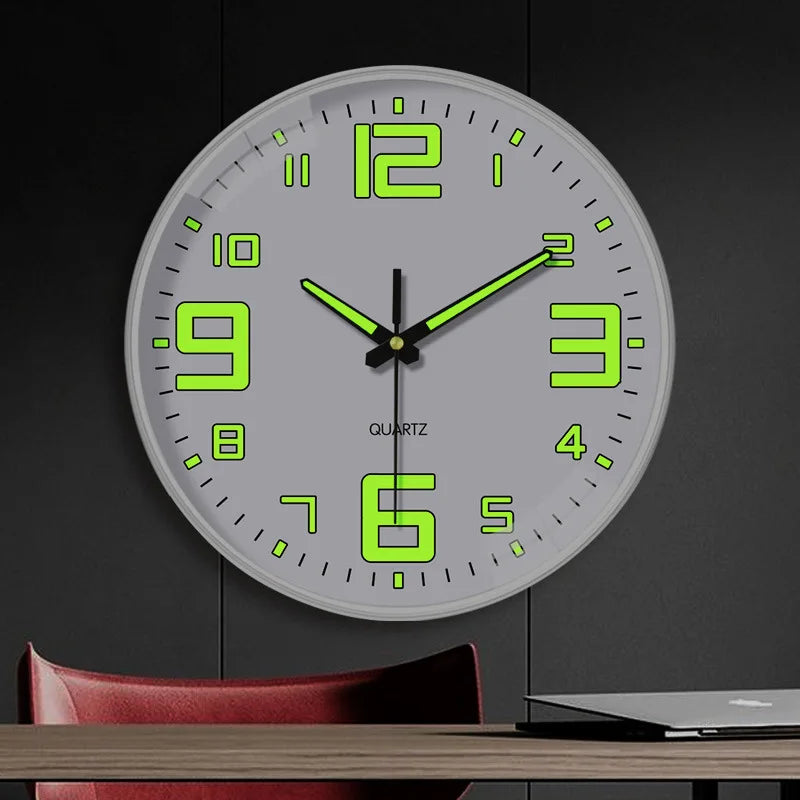 8-Inch Luminous Wall Clock – Silent, Hole-Free Quartz Clock